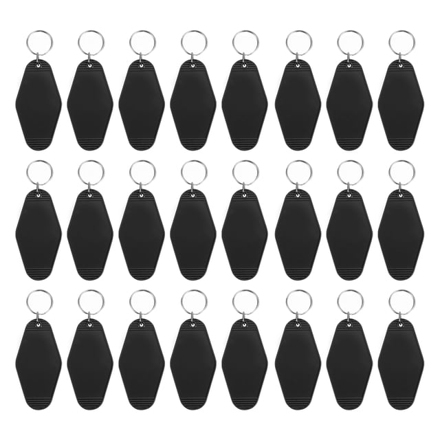 Llavero de motel vintage Uxcell, llavero de hotel en blanco, etiquetas retro en forma de rombo, negro