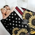 thumbnail image 5 of Sunflower Bumble Bee American Flag Blanket Gifts for Girls Boys Soft Throw Blanket Comfy Plush Blanket Flannel Travel Blankets for Outdoor Couch Sofa Birthday Gifts for Women Men Kids, 5 of 5