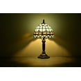 thumbnail image 3 of Tiffany Style Lamp Table Lamp Bedside Desk LED Lamp Bedroom Stained-Glass 14.5'' Height Blue, 3 of 4
