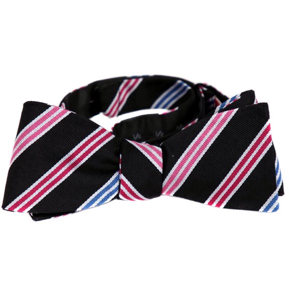 BuyYourTies - FBTZ-304 - Mens Aficionado Self Tie Bow Tie - Black Pink