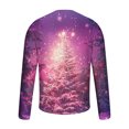 thumbnail image 3 of Men's Christmas T Shirts Santa Xmas Tree Print Pullover Crewneck Graphic Tees Ugly Christmas Sweatshirts, Purple XL, 3 of 5
