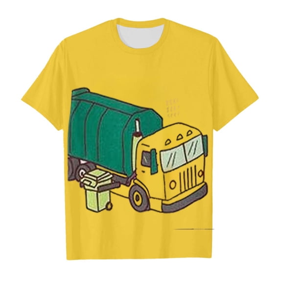 Jamsmile Toddler Boys Tshirts Summer Short Sleeve Cartoon Print Crewneck Lightweight Daily Wear Tee Shirts Kids Boys T Shirts