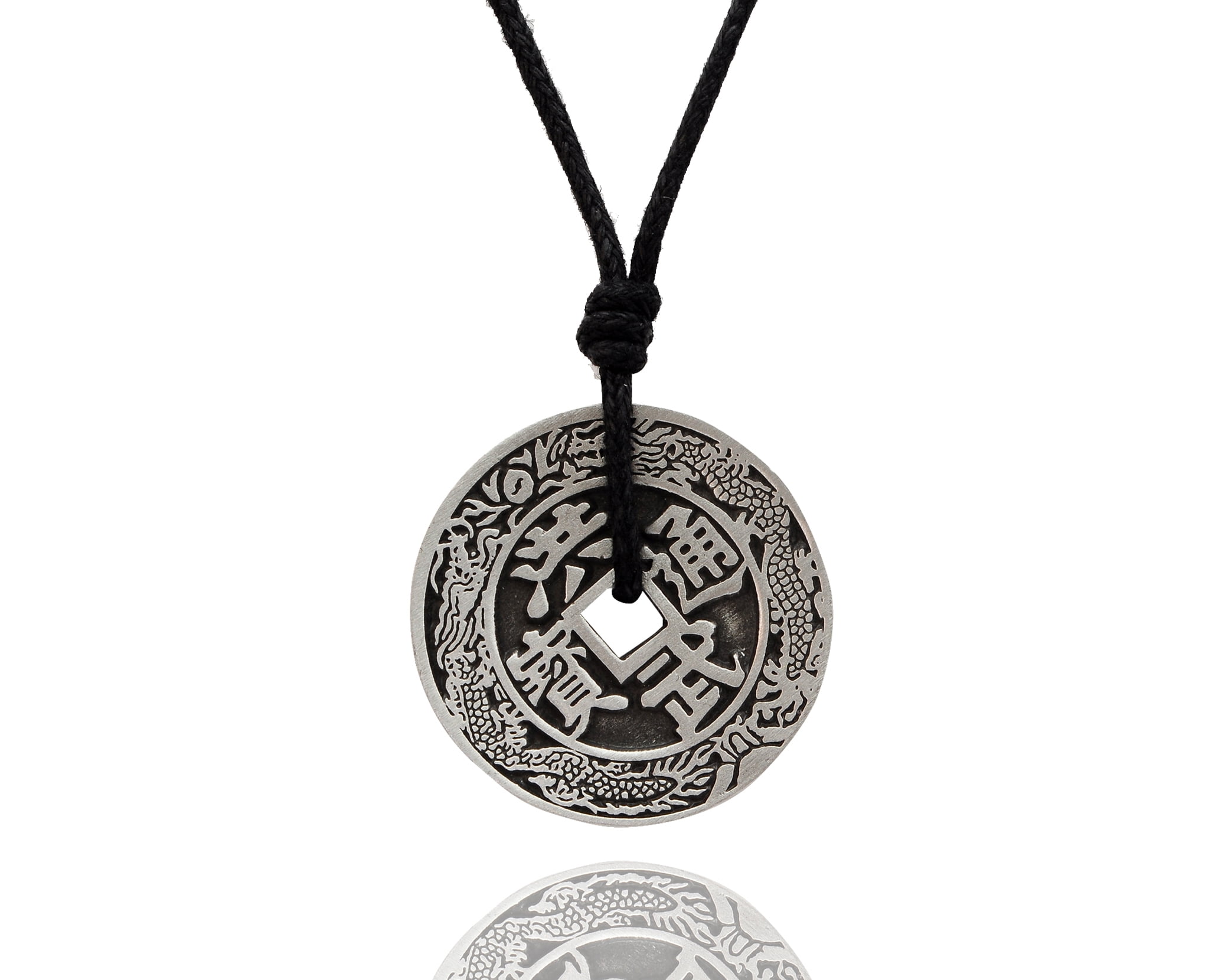 Fashionable Chinese Zodiac Iching Silver Pewter Charm Necklace Pendant