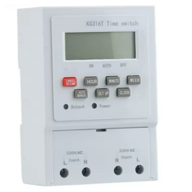 KG316T Din Rail Time Switch LCD Display 220V Microcomputer Time Control Switch Strong Anti-Interference Ability,1 x KG316T Din Rail Time Switch,White