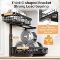 thumbnail image 6 of Under Sink Organizer, Adjustable Height, 2 Tier Pull Out Under Cabinet Organizer, Slide Out Thickened Metal Under Sink Storage for Kitchen Bathroom Laundry Pantry Cabinet, Black, Small-2-Pack, 6 of 9