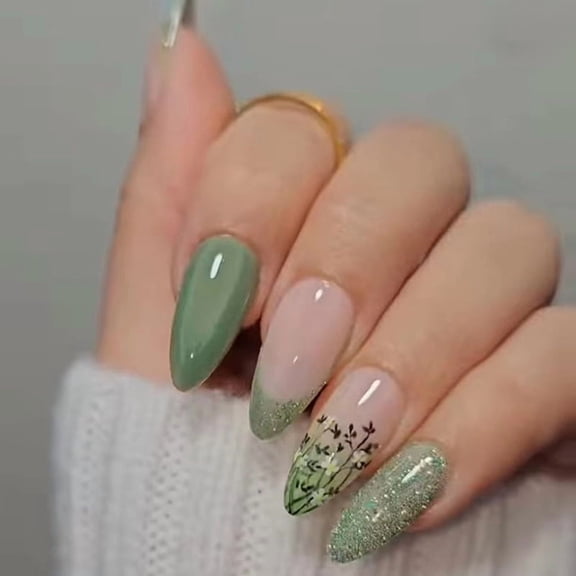 Almond Flower Butterfly Nail Stickers