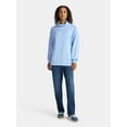 thumbnail image 2 of Time and Tru Women's Ottoman Ribbed Pullover Top with Long Sleeves, Size XS-XXXL, 2 of 5