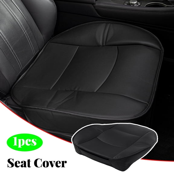 XUKEY Front Car Seat Cover Cushion PU Leather Chair Protector Universal Anti-slip Pad Soft Black
