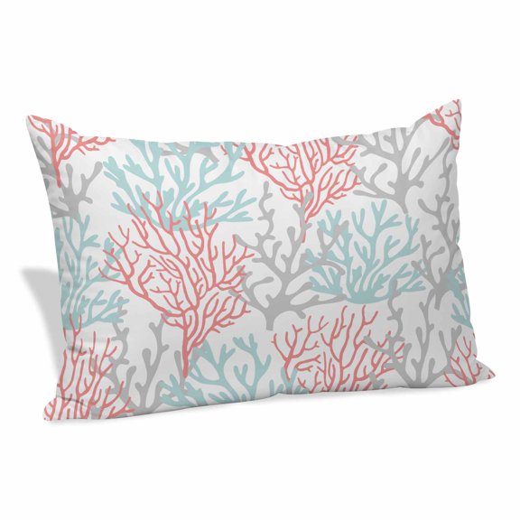 Red Blue Coral Coastal Pillow Covers Queen, Summer Beach Seaside Nautical Soft Brushed Microfiber Breathable Throw Pillow Covers, Pillowcase with Zipper for Couch Sofa Bedroom Living Room 20"x30"