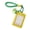 Yellow, variant on Double Layer PU Leather Card Sleeve With Metal Keychain Hook And Detachable Wrist Lanyard For Holding Badge Photo Cards