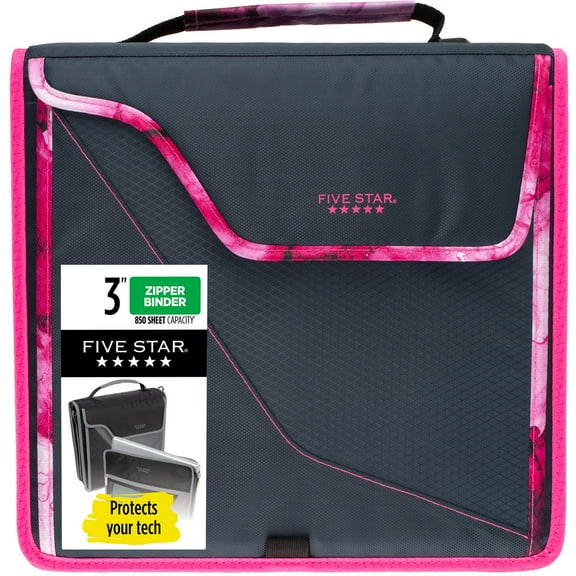 Five Star 3 Sewn Zipper Binder Plus Removable Padded Case 850 Sheet Capacity