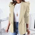 thumbnail image 2 of DondPO Blazers for Women Womens Casual Puff Sleeve Front Bussiness Jackets Work Suit wirh Pockets Womens Blazers Dressy Casual Casual Blazer for Women Beige L, 2 of 7