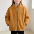 thumbnail image 2 of RYRJJ Toddler Kid Girls Boys Fleece Jackets Lightweight Zip Up Sherpa Fall Winter Coats Long Sleeve Stand Collar Jacket, 2 of 7