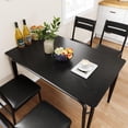 thumbnail image 2 of |11986|compact dining set para 4: square dinette mesa con 4 forrado sillas, perfect para small kitchen & dining room spaces (negra mesa)|, 2 of 7
