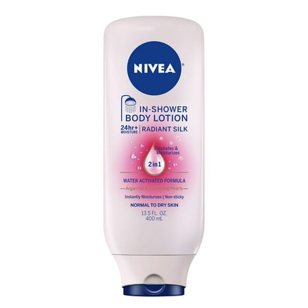 NIVEA Radiant Silk In Shower Body Lotion, 13.5 (Best In Shower Lotion)