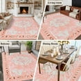 thumbnail image 6 of 6x9 Area Rugs for Living Room, Pink Boho Non Slip Area Rugs for Kitchen Bedroom Entryway, Vintage Abstract Tribal Decorative Oriental Washable Carpet Runner Rug Floor Mats for Bedroom Home Decor, 6 of 9