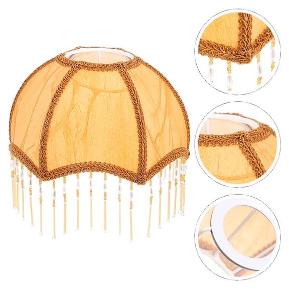 Moluckfu Tassel Lampshade Lamp Shade Light Brown Dustproof Home Decor 1Pack