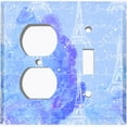 thumbnail image 4 of Metal Light Switch Plate Cover Romantic Paris Eiffel Tower Letter Baby Blue PRS009, 4 of 13