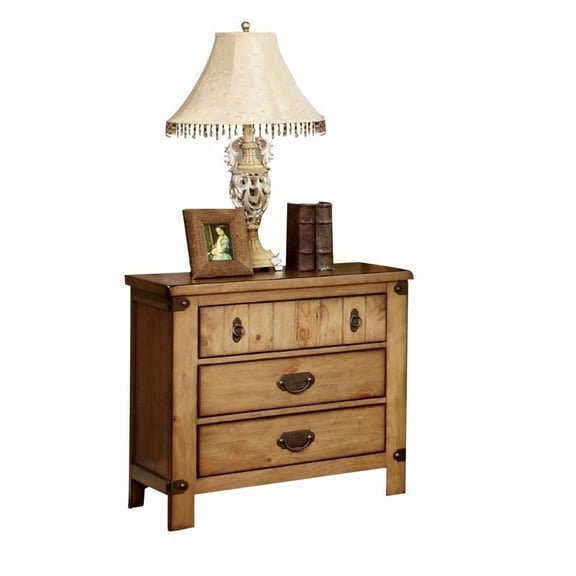 Bowery Hill 3 Drawer Nightstand in Burnished Pine