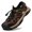 Brown, variant on Men's Closed Toe Leather Sandals Outdoor Hiking Beach Sandal Waterproof Athletic Fisherman Shoes