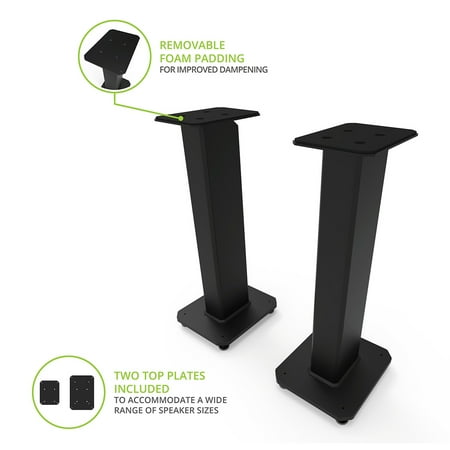 Kanto - 26" Tall Fillable Bookshelf Speaker Floor Stands (Pair) - Black
