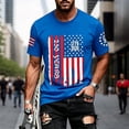 thumbnail image 3 of 4th of July Shirts for Men 2026 Short Sleeve Crewneck Patriotic Shirt America Flag Graphic Tee Shirts, 3 of 5