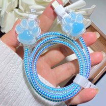 Tianyeda 2PCS Cable Protectors for iPhone Type-c Charger 1 Spiral Protective Rope