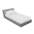 thumbnail image 2 of Ambesonne Cartoon Fitted Sheet & Pillow Sham Set, Footprints Pattern Artwork, Twin, Multicolor, 2 of 2