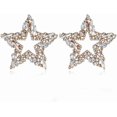 thumbnail image 4 of Chunky Star Sparkly Rhinestone Earrings Colorful Crystal Exaggerate Big Star Drop Earings Birthday Party Jewelry Gifts for Women, 4 of 5