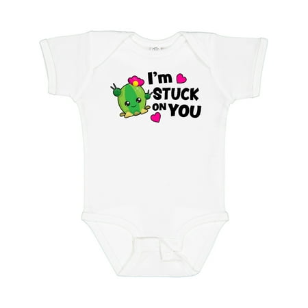 

Inktastic I m Stuck on You with Cactus and Hearts Valentine Gift Baby Girl Bodysuit