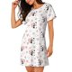 thumbnail image 2 of Fotbe Heart Panda Bata de Dormir para Mujer con Estampado, Camisón de Algodón de Manga Corta, Ropa de Dormir Casual, 2 of 6