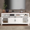 thumbnail image 3 of Farmhouse TV Stand, Entertainment Center with Storage Cabinets and Sliding Barn Doors, Adjustable Shelf, Modern Media TV Console Table for Living Room Bedroom, 3 of 9