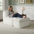 thumbnail image 6 of EOP Big Bean Bag Lounger Chair, Chaise Lounge Chair Indoor, Comfy Upholstered Sleeper Sofa Bed with Compressed Memory Foam, No Assembly Required, Beige, 6 of 9