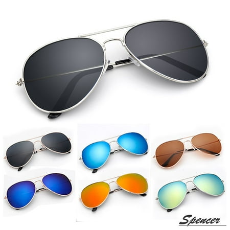 Spencer Retro Aviator Sunglasses Ultralight Driving UV400 Mirrored Outdoor Glasses for Men (Best Sunglasses For Softball)
