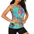 thumbnail image 2 of Fotbe Cartoon Map Of Europe Blusas Sin Mangas para Mujer – Estilo Casual, Corte Suelto, Slim-Fit, Cuello Redondo Deportivo, Tops de Verano para Gimnasio y Yoga-X-Large, 2 of 7