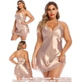 thumbnail image 6 of Women Lingerie Satin Lace Chemise Nightgown Sexy Full Slips Sleepwear, 6 of 6