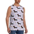 thumbnail image 2 of Haiem Men's Dachshund Dog Print Tank Tops Summer Sleeveless Cut Off Workout T-Shirts Fitness Vest Athletic Undershirts-Large, 2 of 8