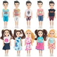 thumbnail image 1 of ONEST 10 Sets 5 Inch Mini Doll with Doll Clothes Party Grown Outfits Doll Accessories for Kids, 1 of 5