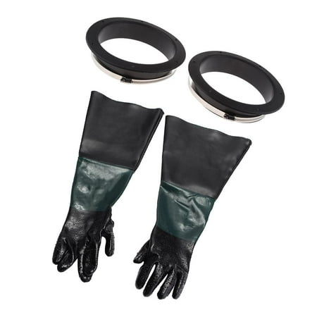 

One Pair of 60cm Heavy Duty Sand Gloves for Sand Cabinet Sand Machine Protective Gloves with Holders and Clamps