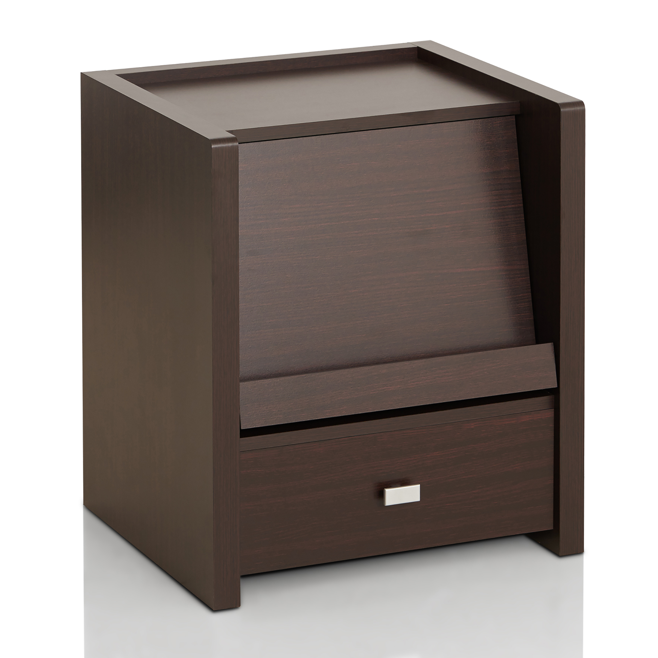 Furniture of America Boily Hidden Storage End Table, Walnut