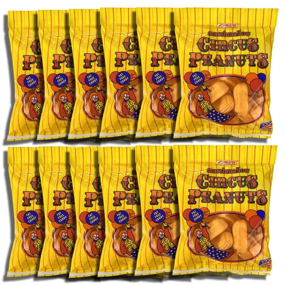Marshmallow Circus Peanuts by Melster 6 Oz | Value Case Pack of 12 bags