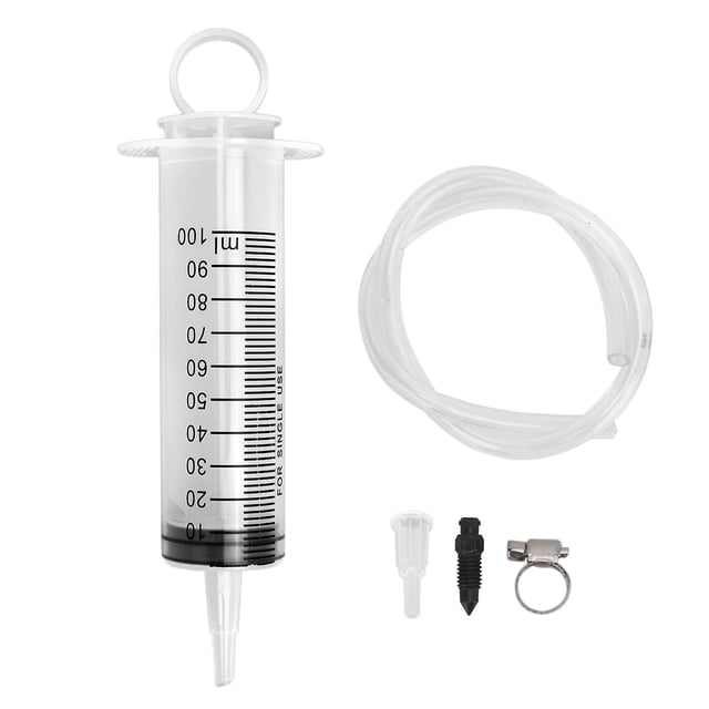 Motorcycle Hydraulic Disc Brake Bleed Kit, 100ml Syringe, 50cm Hose, Universal for Motorcycles, Scooters, ATVs