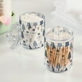 thumbnail image 2 of Yayeee 2 Pack Qtip Holder Bathroom Cotton Swab Canister with Lid Clear Dispenser Set, Cute Snowmen, 2 of 6