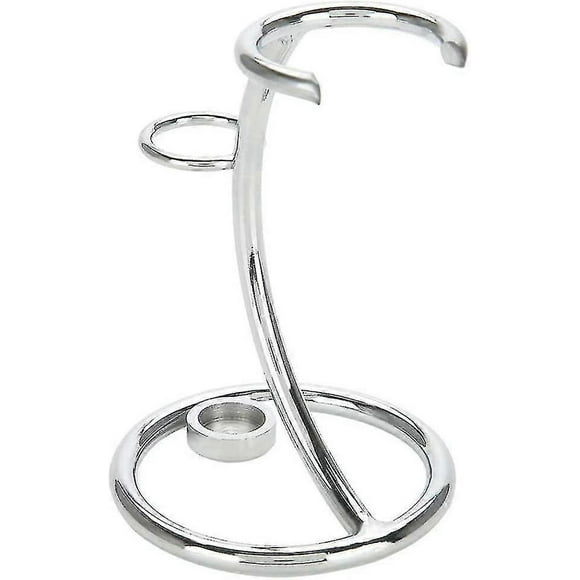 2pcs Shaving Razor Brush Stand Metal Universal Beard Brush Holder Professional Shaver Kit Organizer For Men(silver) Banmo