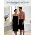 thumbnail image 5 of Casa Platino Bath Sheet 2 Pack - Oversized Quick Dry Bath Sheet Towels, Soft & Absorbent Perfect for a Luxurious Bath Experience - Black, 5 of 8