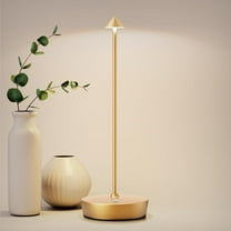 Cordless Table Lamp, Rechargeable Led Desk Lamp 6000mAh Battery Operated Lamp, 3 Colors Stepless Dimming Waterproof Portable Lamp for Indoor/Outdoor (Gold)
