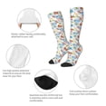 thumbnail image 6 of Daiia Sports Socks Summer Stamp Printed Novelty Crew Socks for Men Women Knee High Socks Cotton Socks Soft & Breathable Support Unisex Socks, 6 of 9