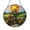 Stained Glass 5.9 Inch, variant on Sunset Cross Pathway Window Suncatcher, Round Stained Glass Style Floral Panel, Inspirational Nature Decor Gift