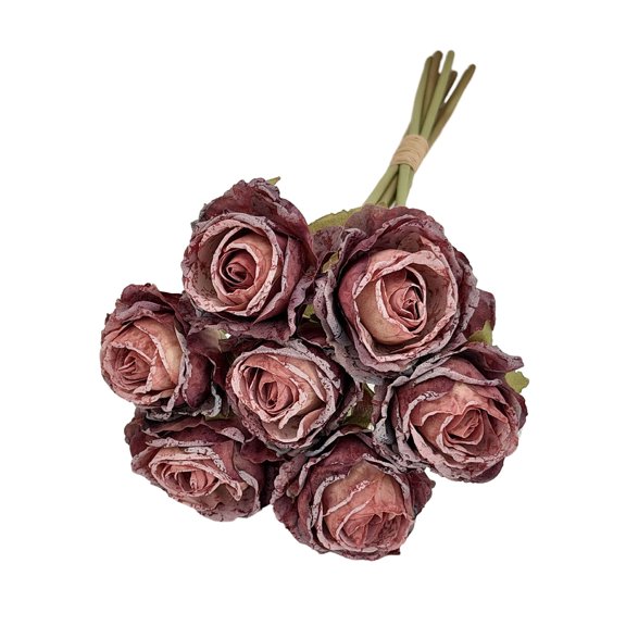 bestolf 7 Bundles Roses Fake Flowers Retro Artificial Rose Flower with Stems for Table Vase Bridal Wedding Party Home Decoration