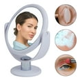 thumbnail image 2 of Home Details Dual Sided 10X Magnification Rubberized 7" Round Freestanding Vanity Mirror in White, 2 of 6